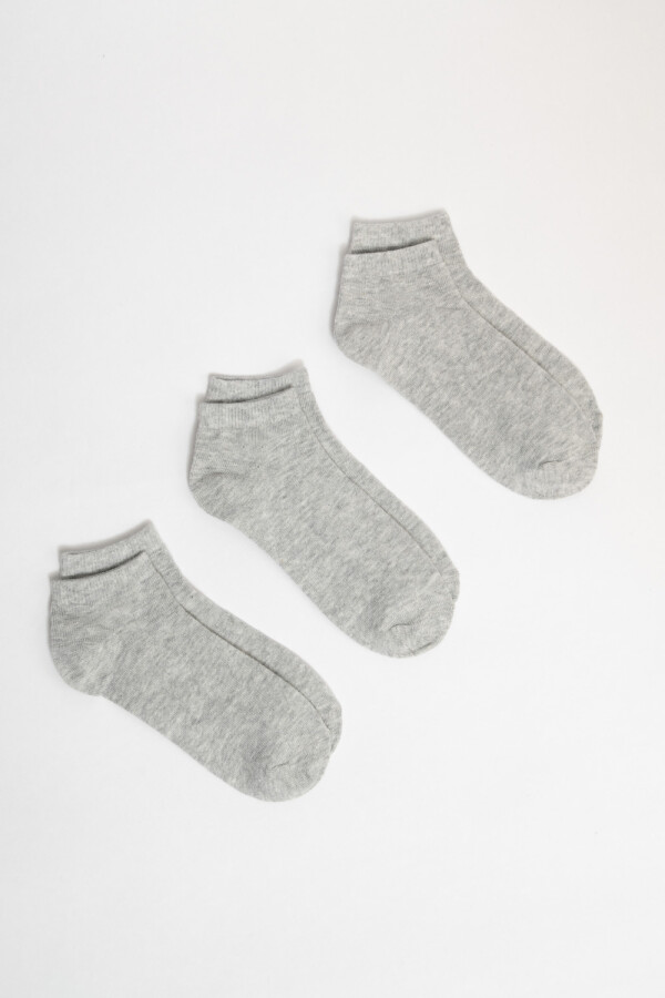 Pack x 3 medias tobillera Gris
