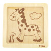 Puzzle Silueta Madera Viga Jirafa