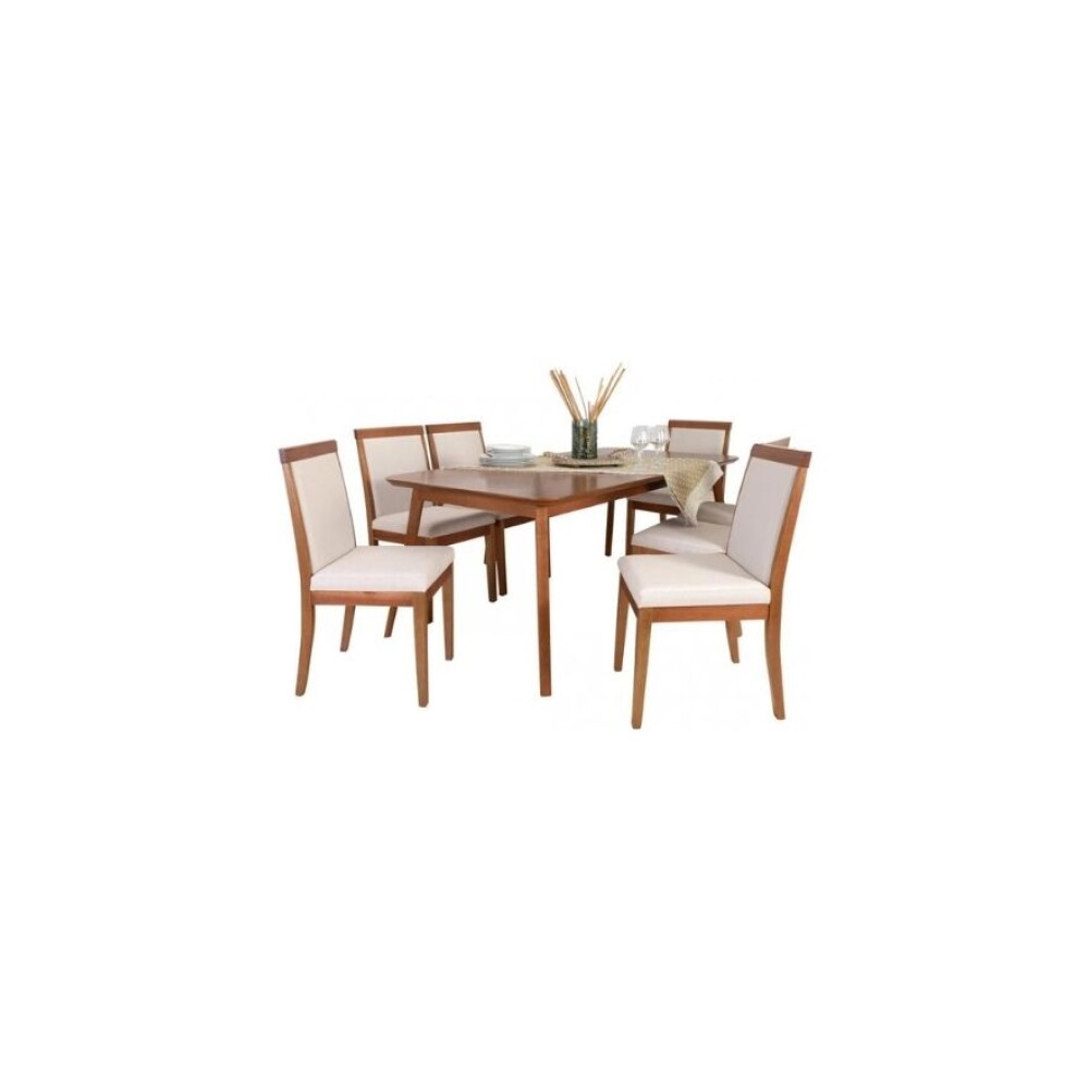 JUEGO DE COMEDOR - MADERA NATURAL- BEIGE LUNA JUEGO DE COMEDOR - MADERA NATURAL- BEIGE LUNA