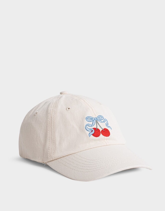 Caps Denim Gorra Denim Cherry - Blanco Crudo