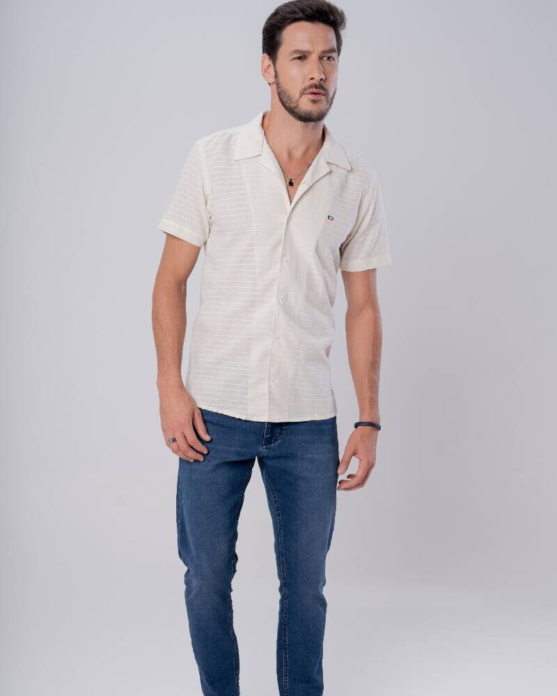 CAMISA MC BEIGE Beige