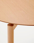 Mesa Indara redonda de chapa de fresno y madera maciza de caucho con acabado tono natural Ø110cm