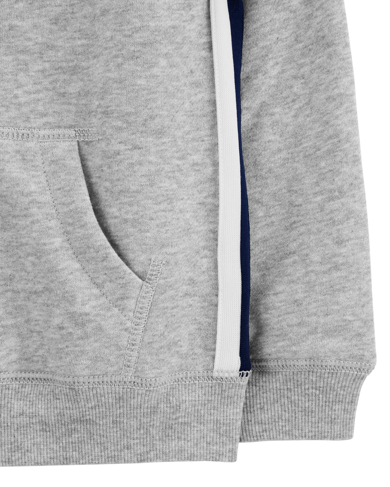 Campera de algodón con felpa, con franjas laterales, gris Campera de algodón con felpa, con franjas laterales, gris