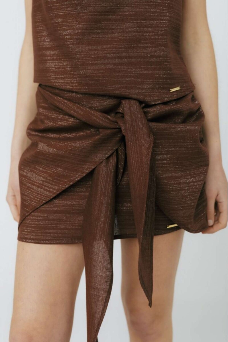 Falda Lazo Lurex - Chocolate 