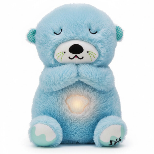 Peluche Nutria Bebé Respira Y Relaja Dormir Niño Tendencia Variante Color Celeste