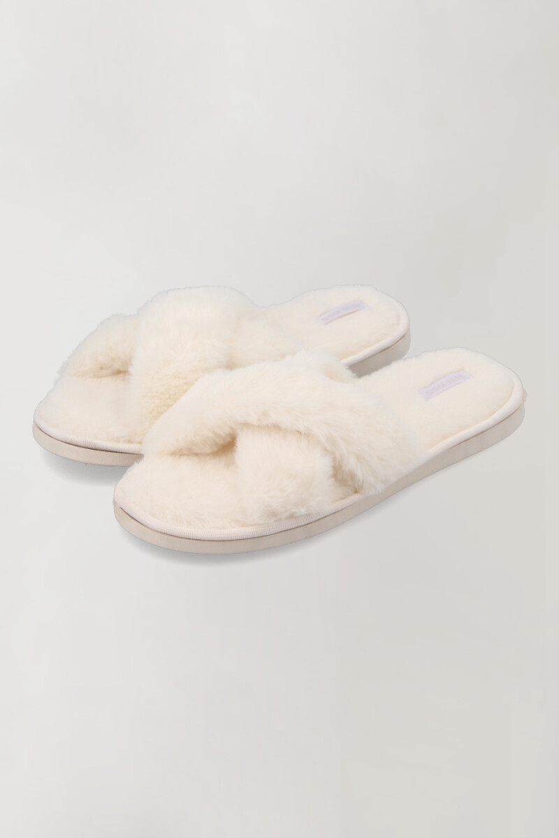 Pantufla abierta curzada Blanco