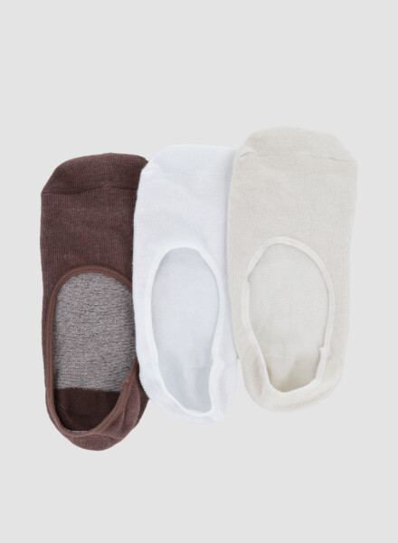 Pack x 3 medias invisible algodón en colores lisos Variante 10