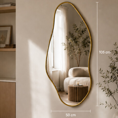 Espejo de pared Irregular y Minimalista 50x106cm Dorado