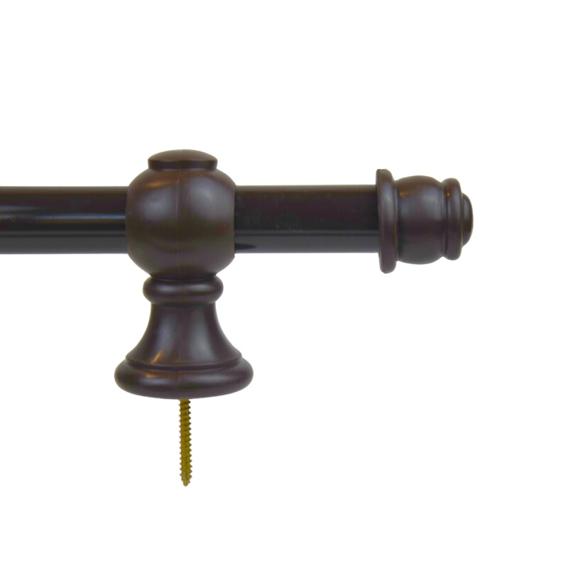Barrote cortina metal EuroClassic 2,5m + 3 soportes MARRON OSCURO