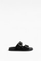 Sandalia con hebillas negro