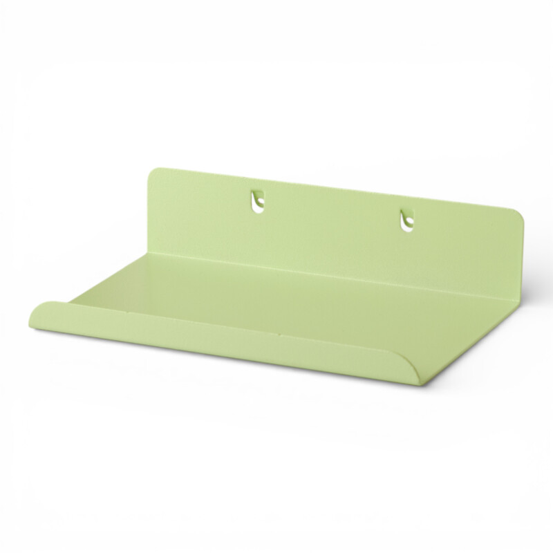 Estante organizador pequeño con borde para panel perforado pegboard metálico Verde