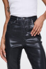 PANTALÓN DENIM SÍMIL CUERO Negro