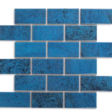CERAMICA REVESTIMIENTO BRILLO AZUL BRICK 5X10 PARA PISCINA GAMAS DE AZUL