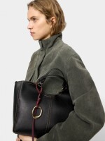 Bolso Tote Liso Con Cierre De Cremallera negro