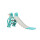 Tobogán Infantil Plástico Plegable Con Extensión Celeste/Gris