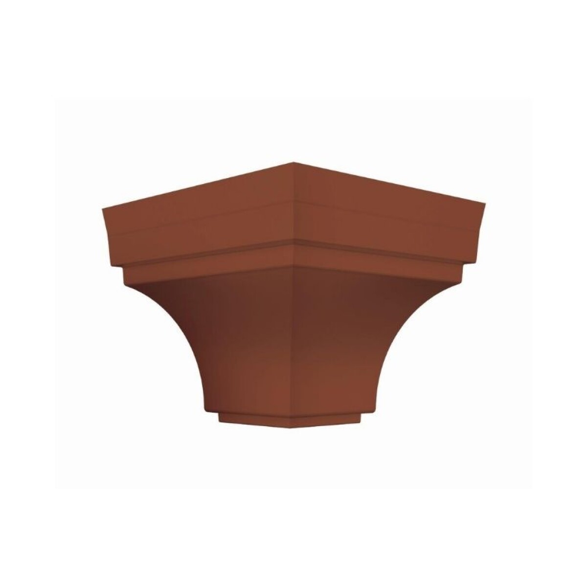Esquinero ext para media caña PVC Marron