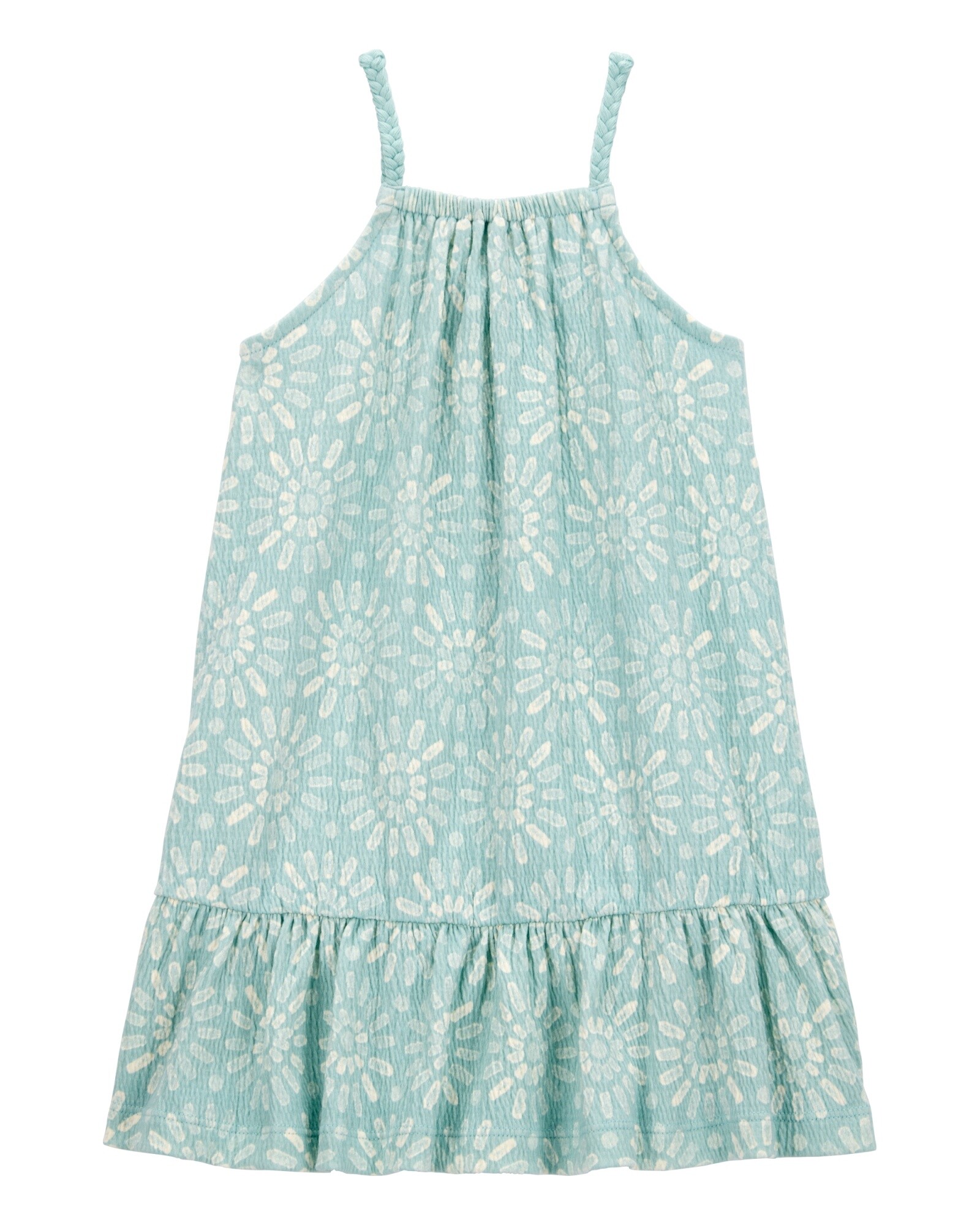 Vestido de jersey arrugado, diseño floral Sin color