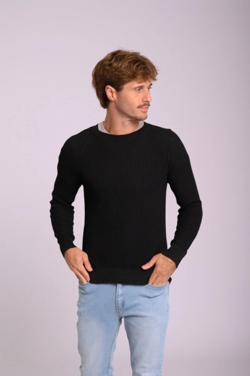 Buzo Hombre Canva S-XXL - Negro 