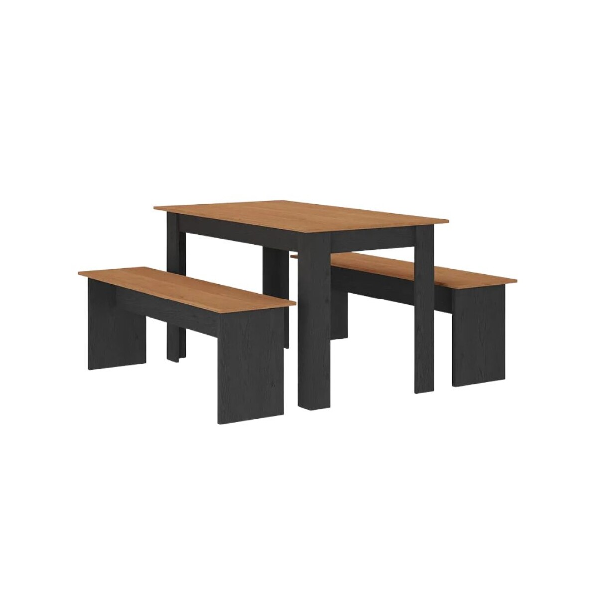 Juego de Comedor Primor - Mesa + 2 Bancos - Negro 
