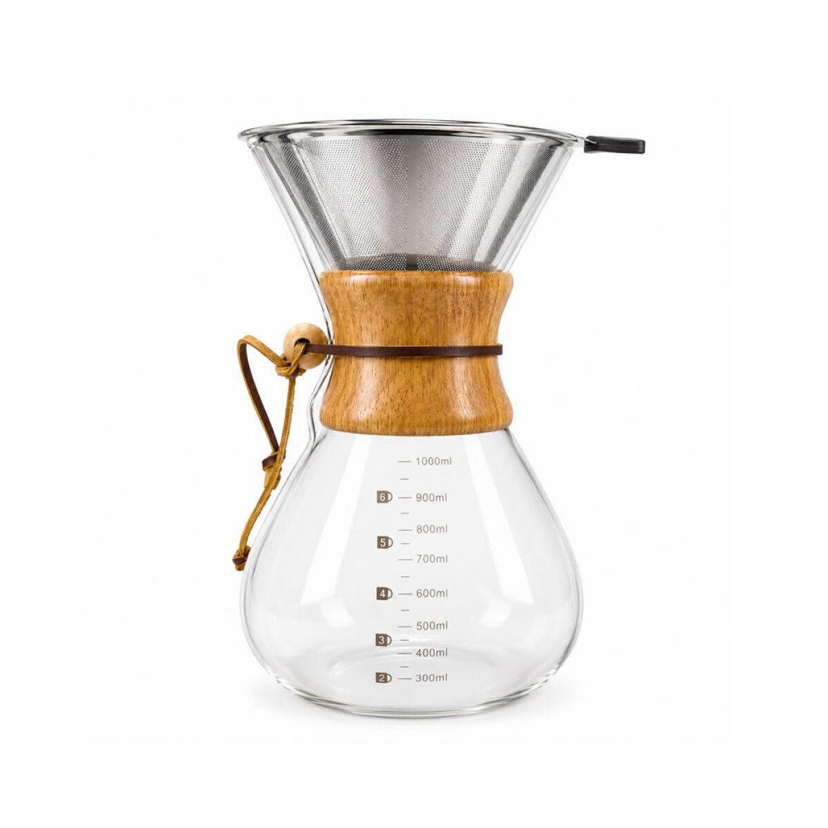 CAFETERA DE VIDRIO TIPO CHEMEX 