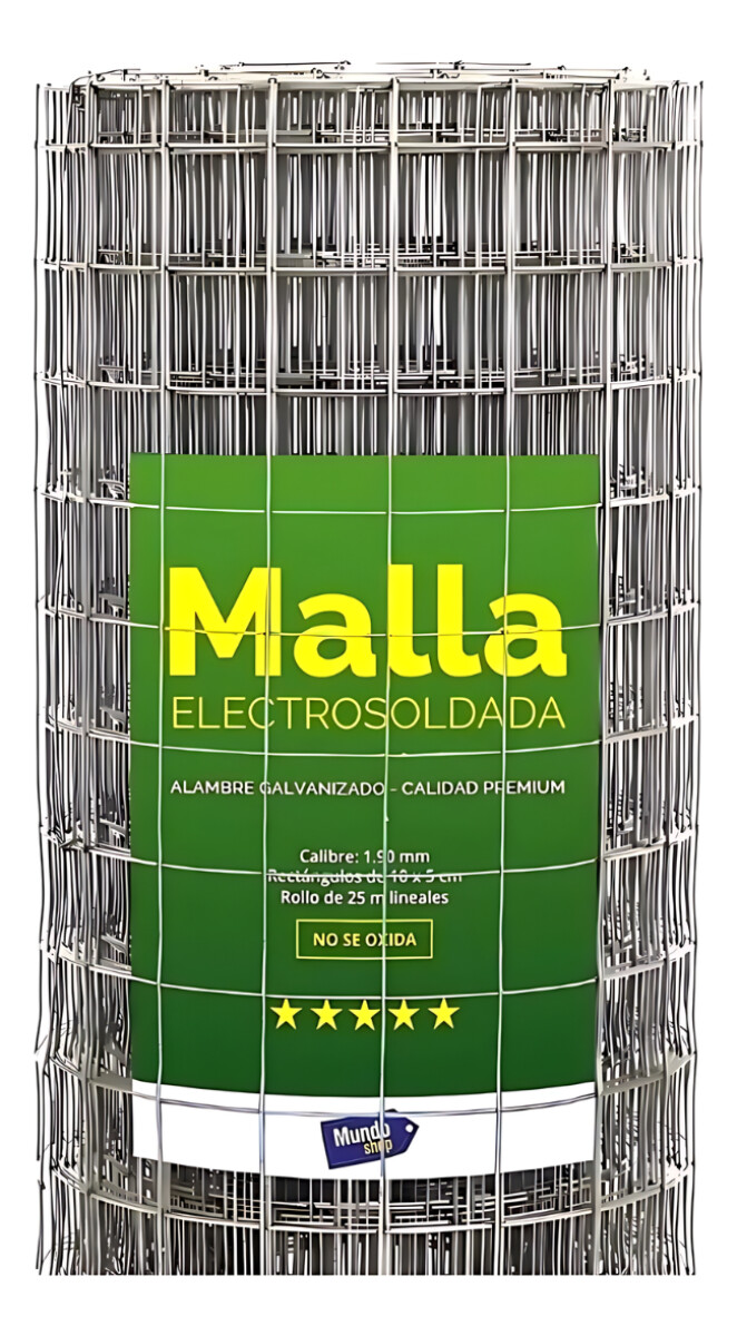 Tejido Malla Electrosoldada Galvanizada Rollo 1.50m X 25 Mts - Gris 