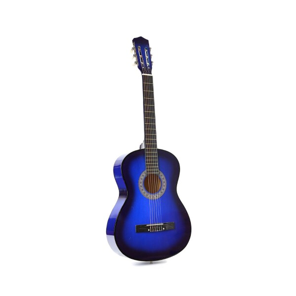 Guitarra Criolla Clasica Tamaño 4/4 39 Para diestros Con Estuche Funda Y Puas Imback Color Azul Guitarra Criolla Clasica Tamaño 4/4 39 Para diestros Con Estuche Funda Y Puas Imback Color Azul