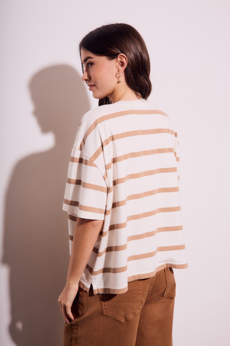 Remera Algodon Lavado Rayada Mocha Mocha