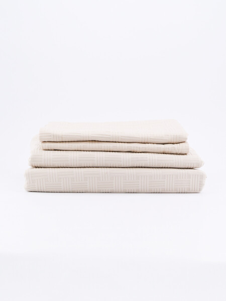 FUNDA ACOLCHADO SET 3 PCS BEIGE