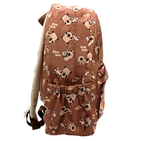 Mochila Infantil Niño Capibara Carpincho Escolar 40cm Marron