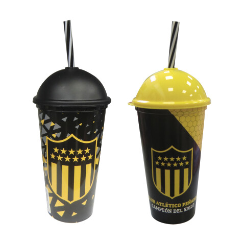Vaso Plástico Milk Shake con Pajita Peñarol Diseño Surtidos 500 ml U