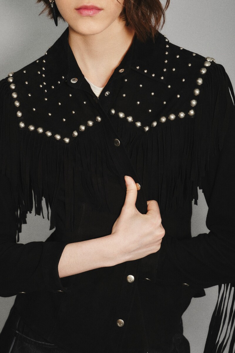 Camisa Bellota Studs Cuero Negro