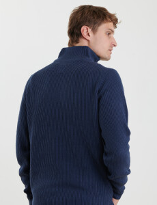 470587 SWEATER PUNTO MEDIO CIERRE HARRY Azul Oscuro