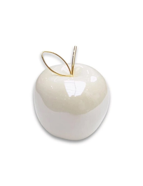 MANZANA DECORATIVA 8.5CM BLANCO/DORADO MANZANA DECORATIVA 8.5CM BLANCO/DORADO