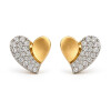 Caravanas Naia de Oro Amarillo 18k con Circonias en forma de Corazón Caravanas Naia de Oro Amarillo 18k con Circonias en forma de Corazón