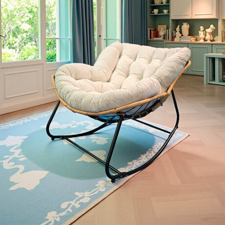 Silla Sillón Nido Mecedor Acolchado Grande Relax Blanco