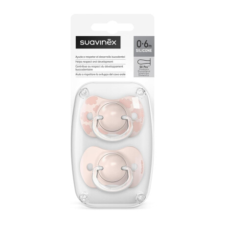 Chupete x2 de 0-6 Meses Fisiológico SX PRO Silicona Suavinex Rosa Claro