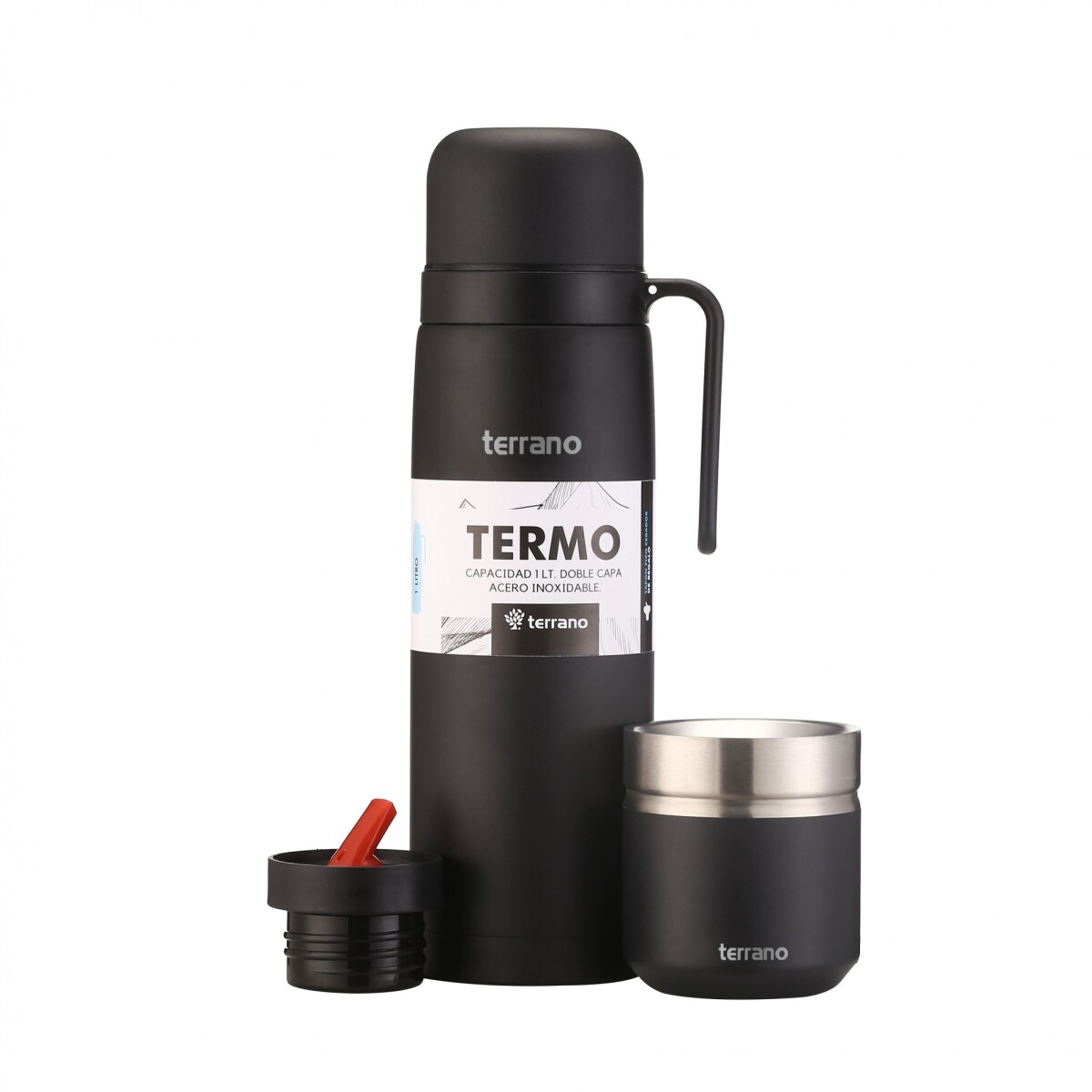 Kit Termo Manija Rigida + Mate Folkie - Negro 