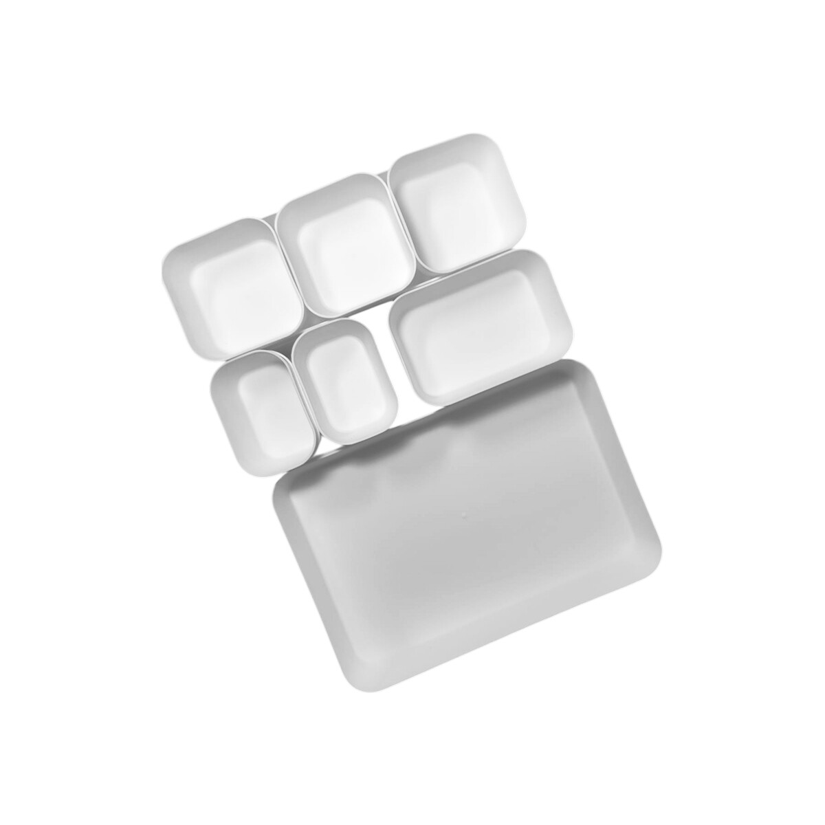 Set x14 contenedores organizadores diferentes tamaños - Blanco 