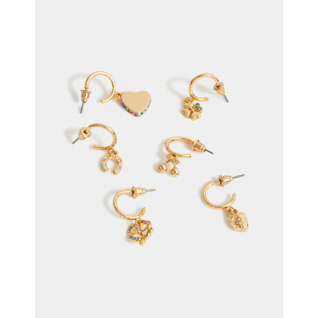 Set De Argollas Bañadas En Oro Dorado