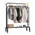 Perchero Doble Ropa Barra Acero Percha Metal Ganchos Ropero Placard Con Ruedas Imback Color Negro Perchero Doble Ropa Barra Acero Percha Metal Ganchos Ropero Placard Con Ruedas Imback Color Negro