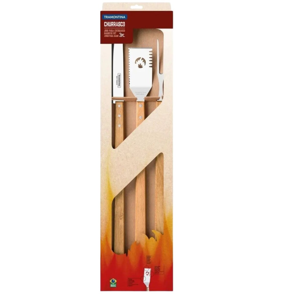 JUEGO PARA ASADO LARGO CHURRASCO SETx3 