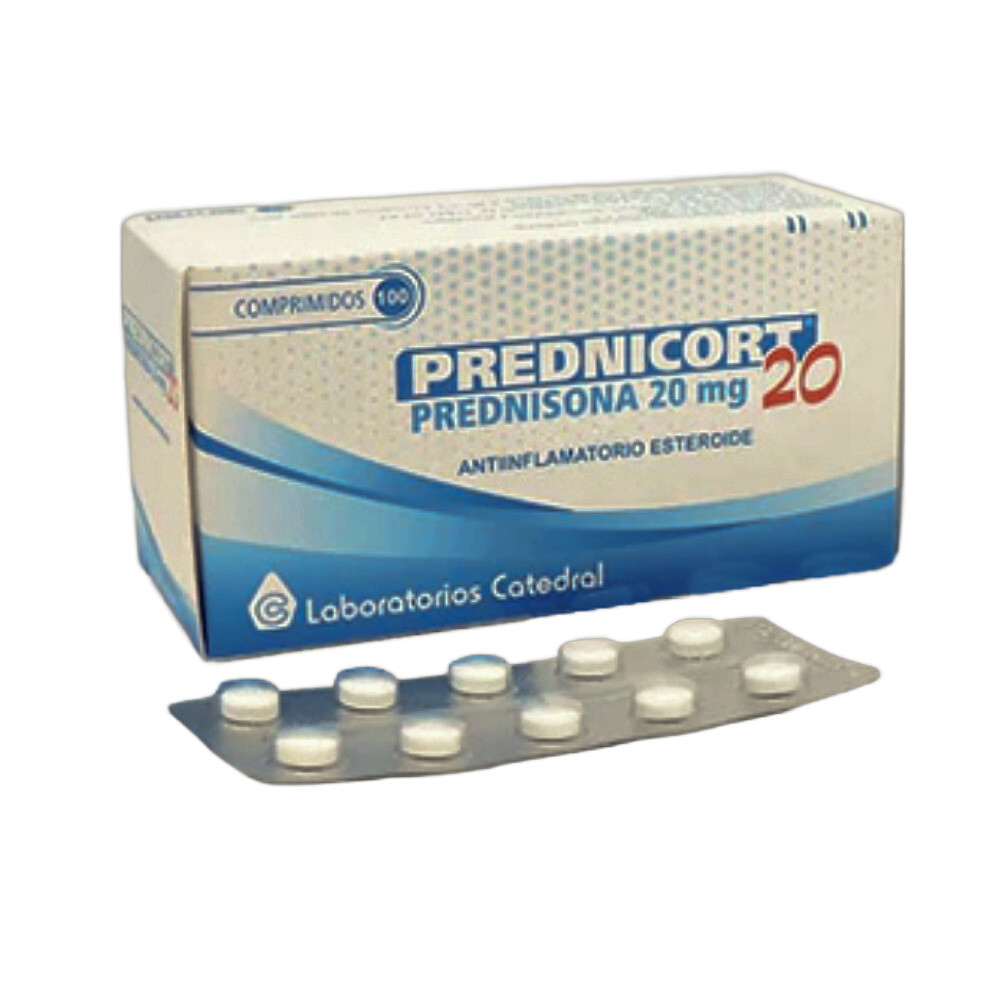 PREDNICORT 20 MG. COMP CJ X 10 TIRAS única