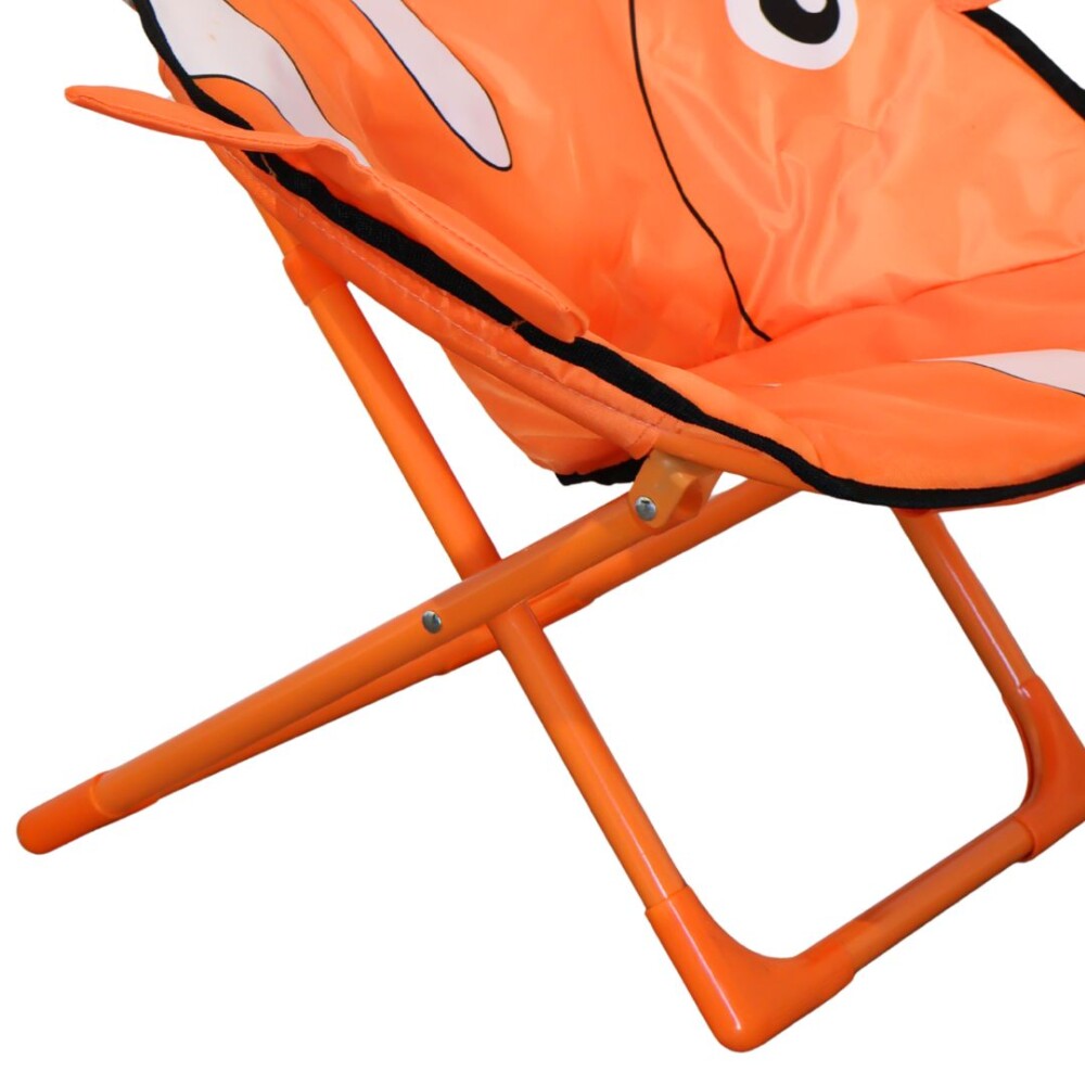 Silla Honguito Infantil Plegable de Metal Pez Naranja