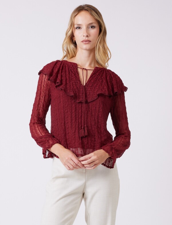 Blusa Encaje BORDEAUX