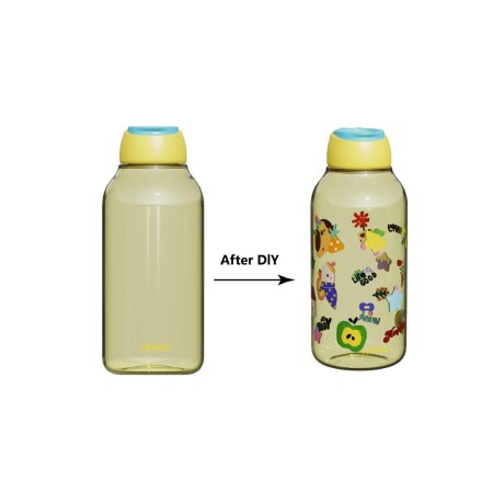 Botella DIY + stickers amarillo