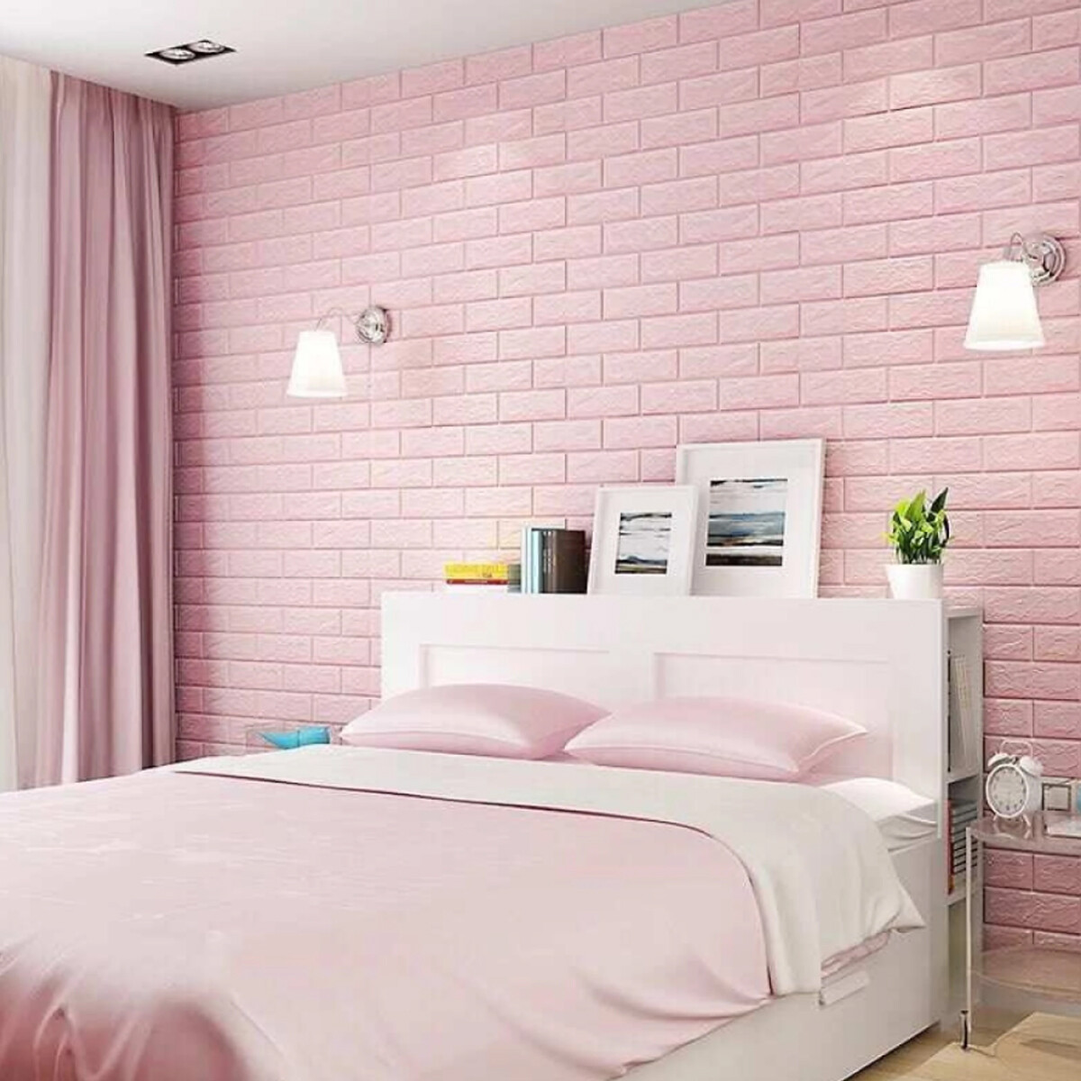 Placas Autoadhesivas Para Revestimiento De Pared Pack x10 70x77cm - Rosa 