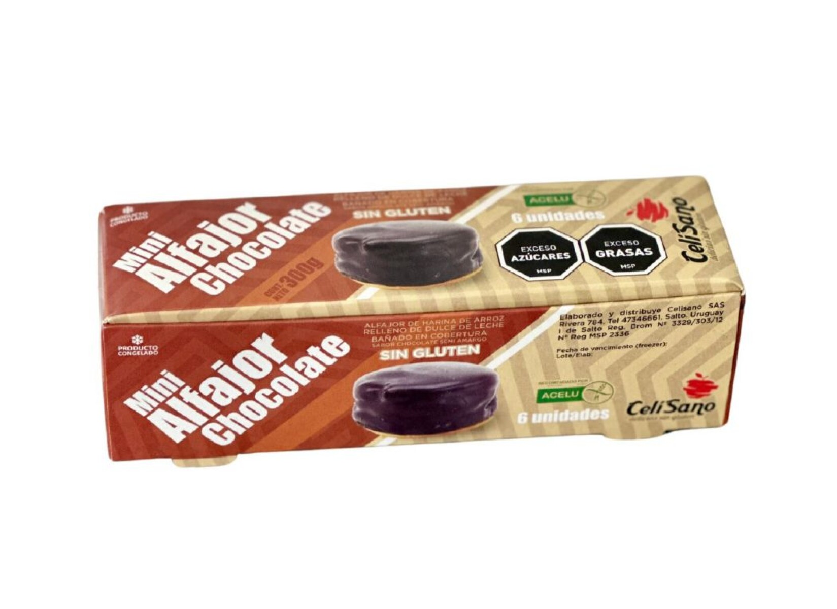 Mini Alfajores de Chocolate Celisano X6 Unidades 