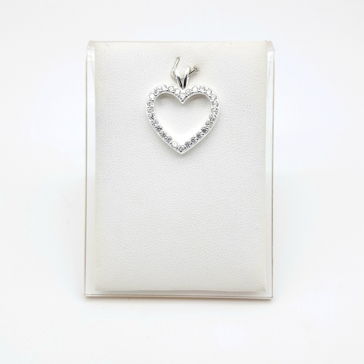 Dije de plata 925 con circonias, CORAZON CALADO 