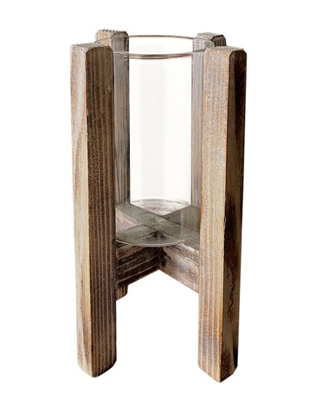 PORTAVELA DE VIDRIO 18x9CM BASE DE MADERA 28x15CM PORTAVELA DE VIDRIO 18x9CM BASE DE MADERA 28x15CM