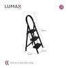 Escalera Tijera 3 Escalones Base Antideslizante Negro